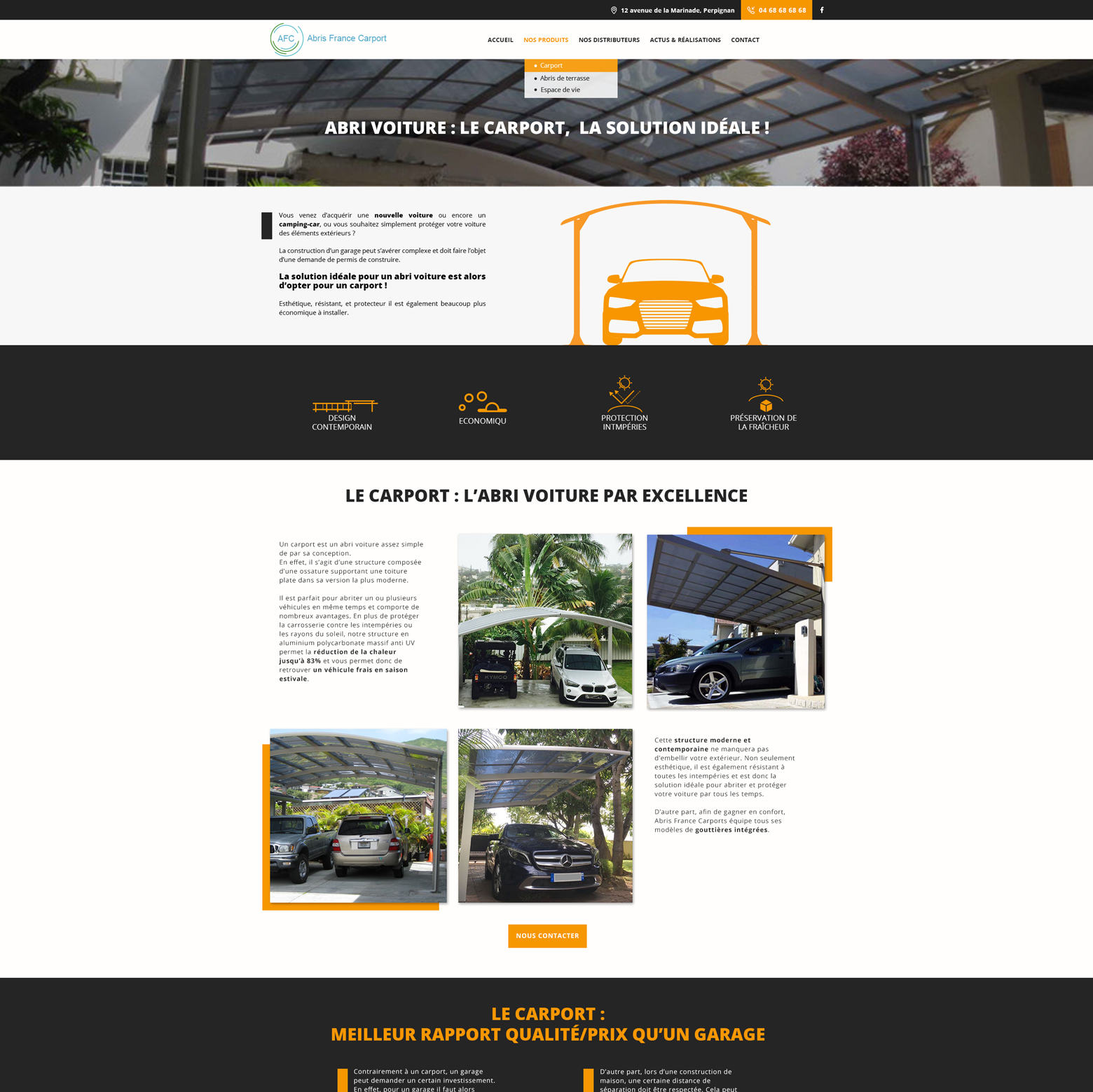 web design maquette de page du site AFC